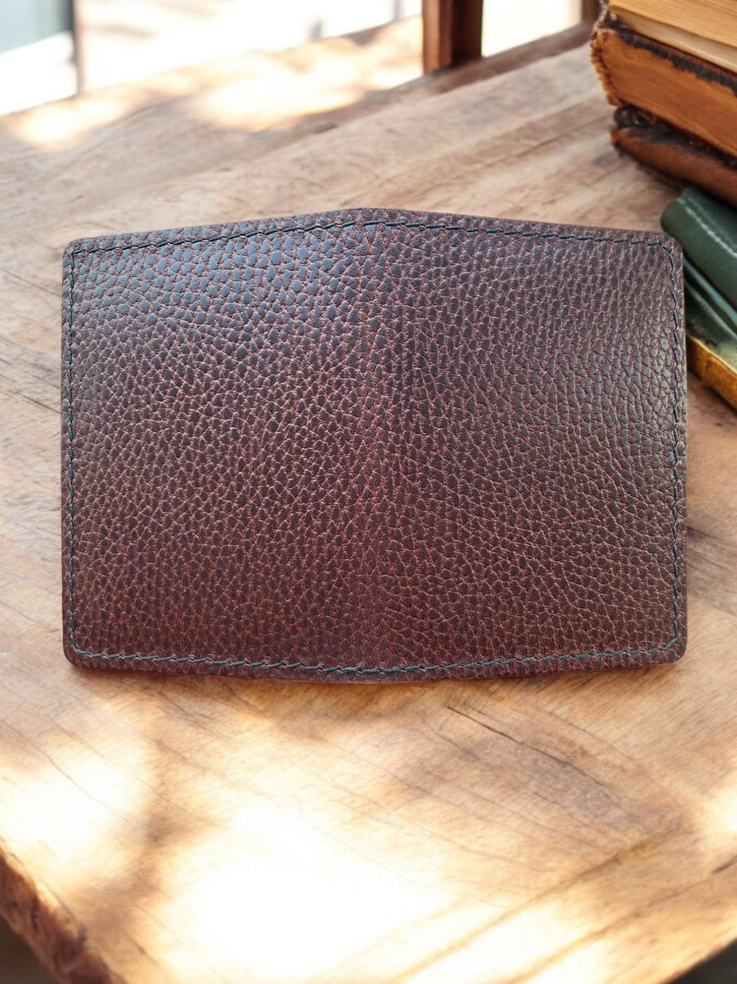 Argos lederen portefeuille in donker cognac en natuur