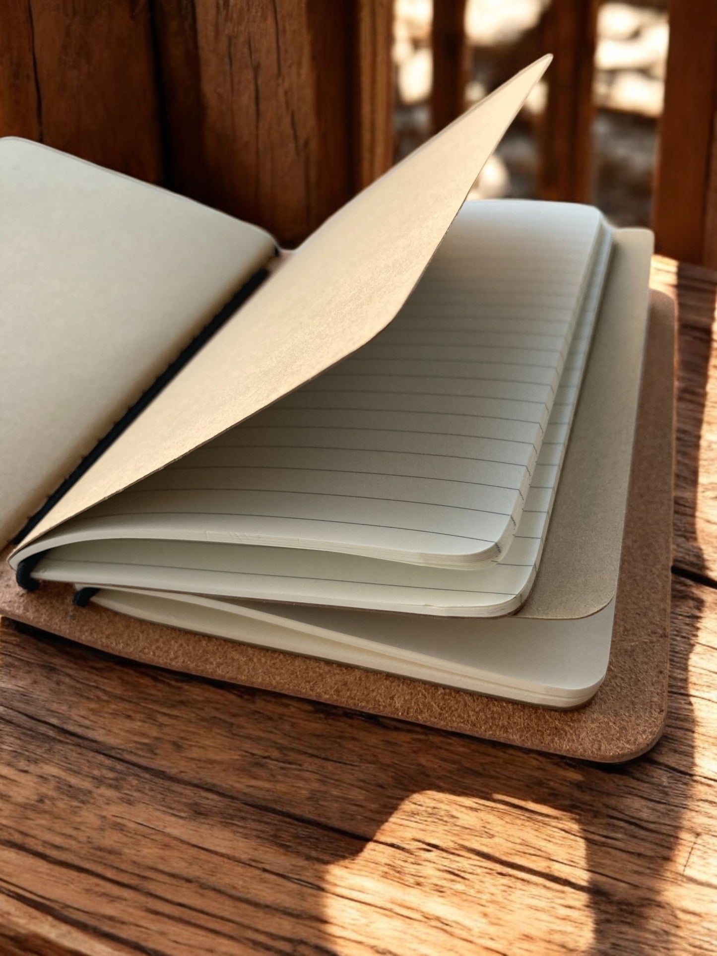 Notebook Cover in Midori-stijl in cognac leder