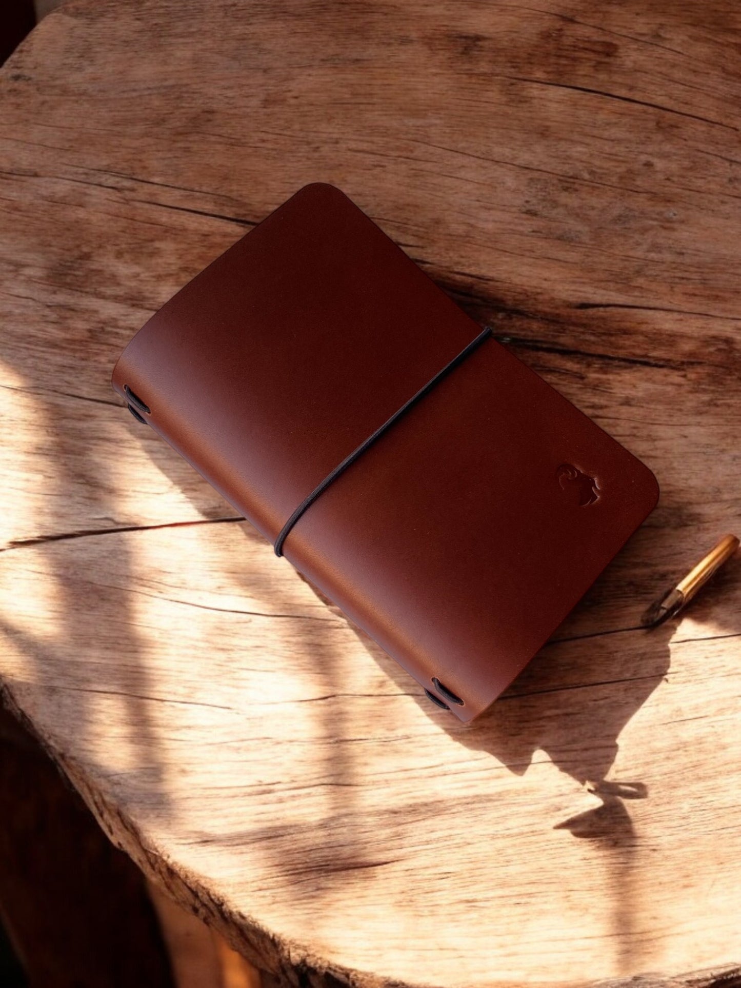 Notebook Cover in Midori-stijl in cognac leder