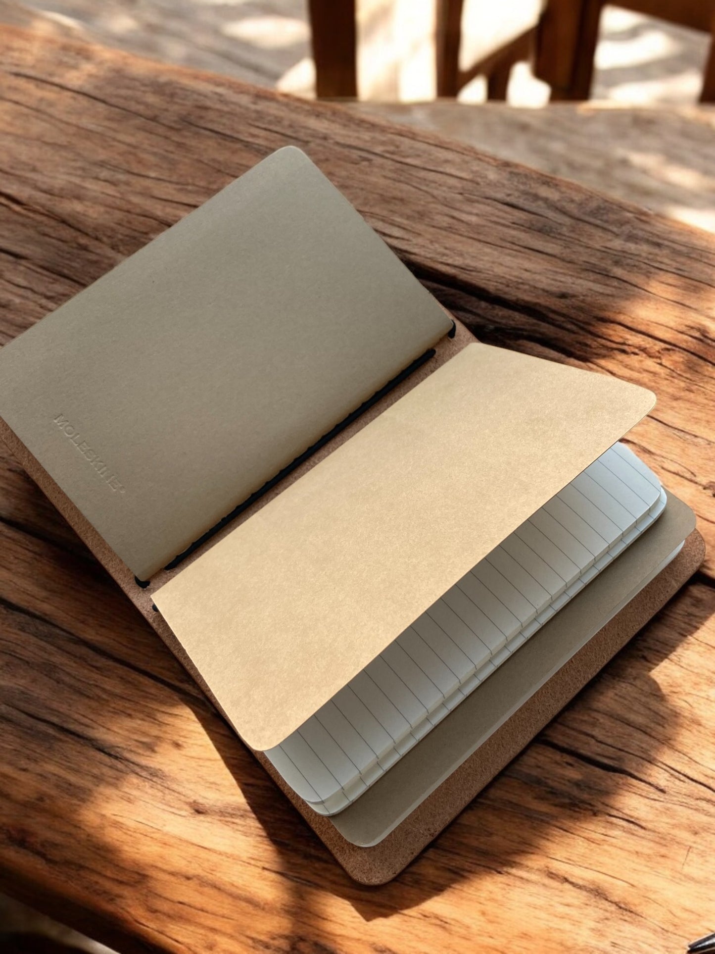 Notebook Cover in Midori-stijl in donker cognac leder