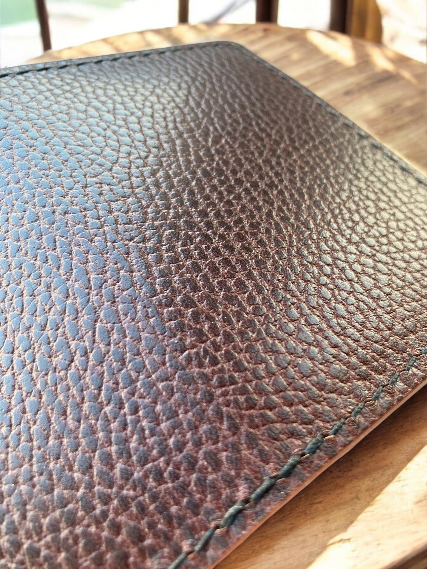 Argos lederen portefeuille in donker cognac en natuur