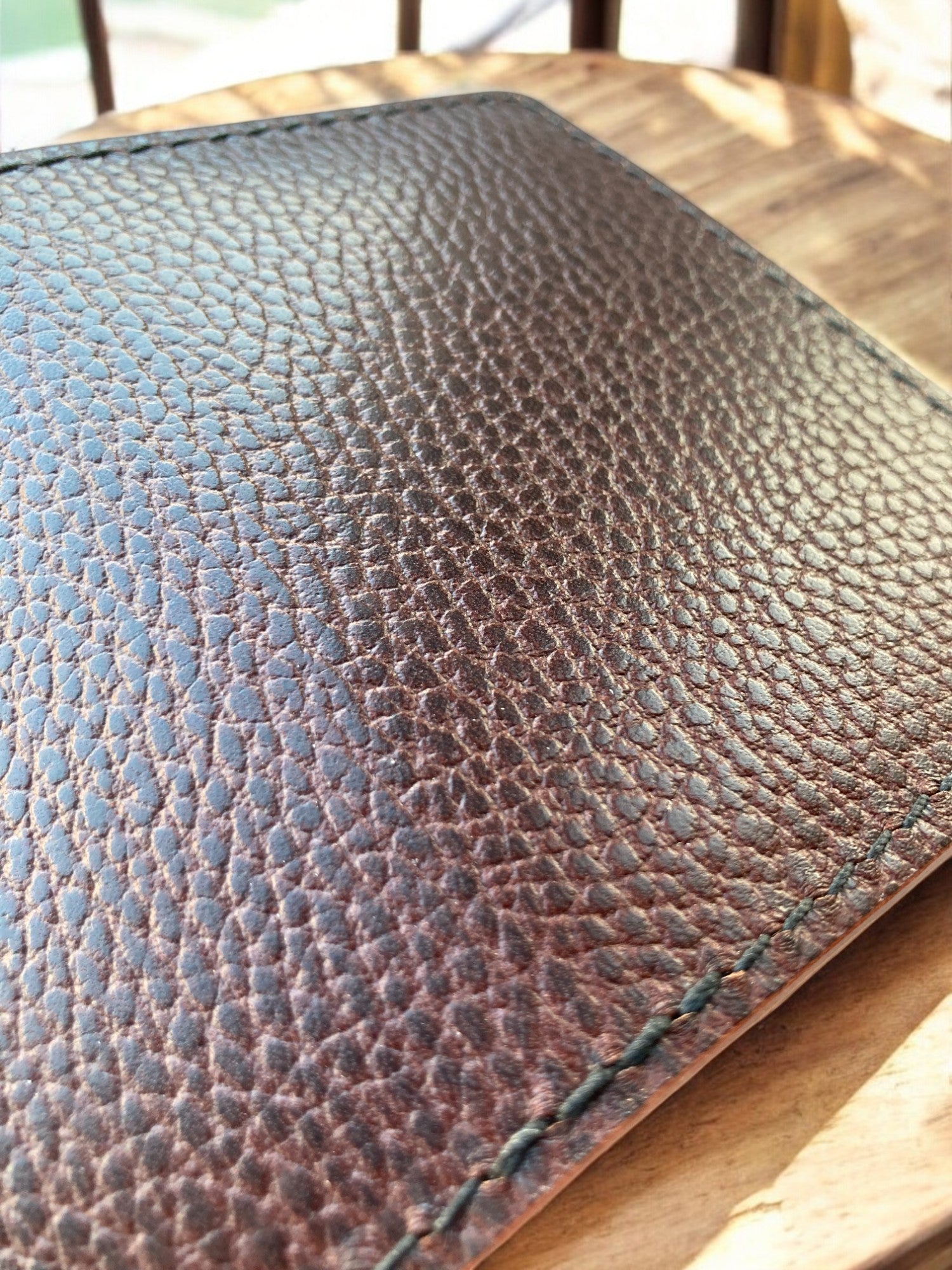 Argos lederen portefeuille in donker cognac en natuur